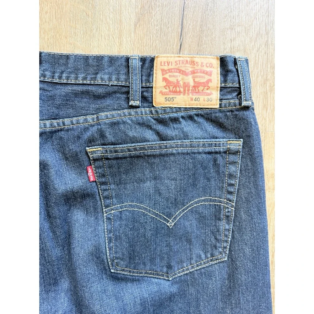 Levi's 505 Regular Fit Men's Jeans Straight Leg W40 L30 Blue Denim Pants